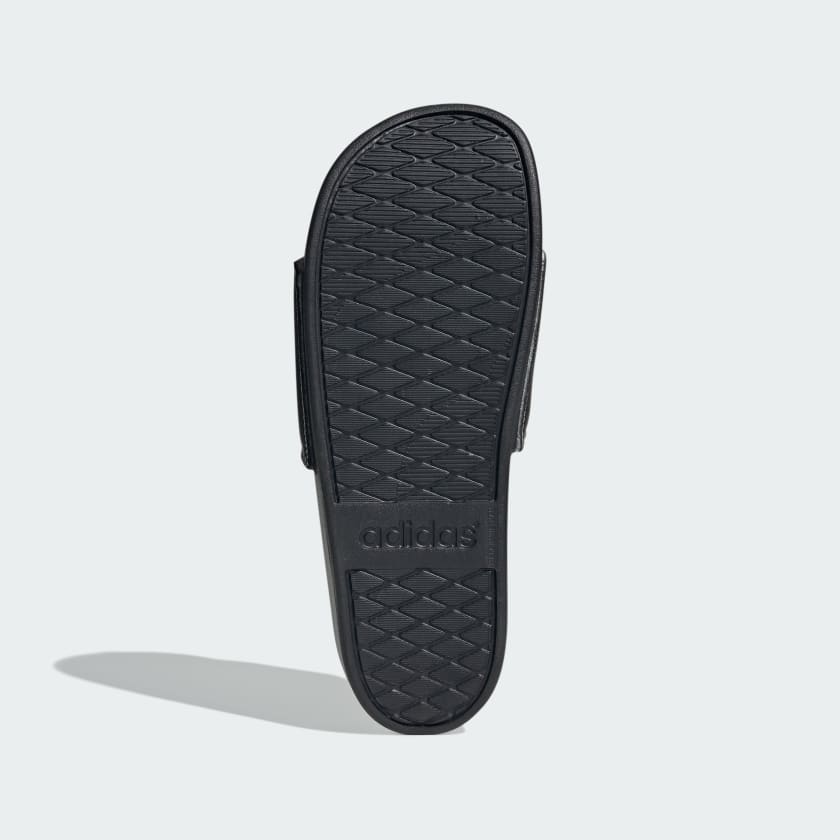 NWOT Adidas Adilette Comfort Slides • Core Black / Silver Metallic • Size: Men's 8