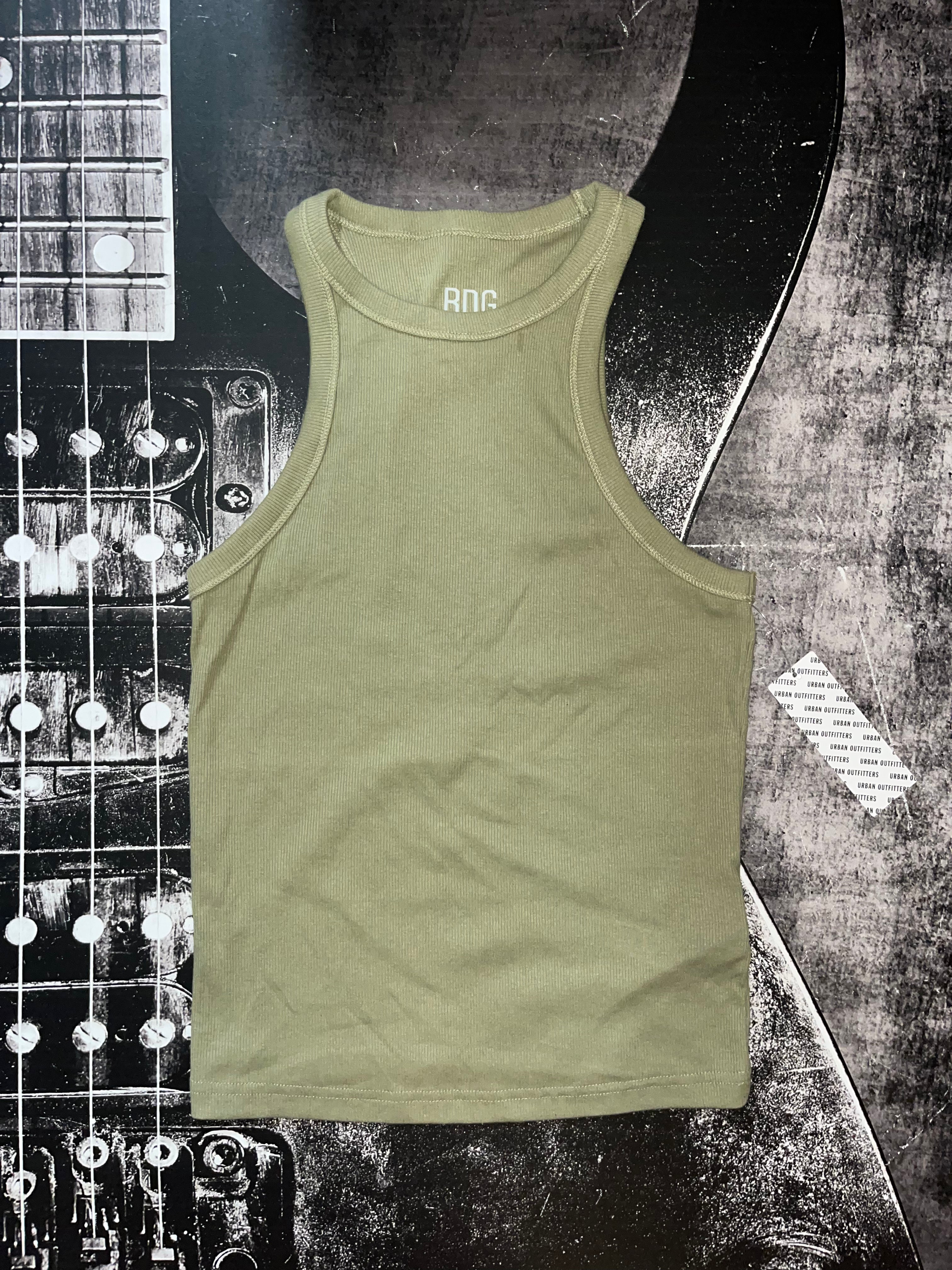 NWT BDG Off-Duty Ribbed High-Neck Tank Top • Green • Size: Medium