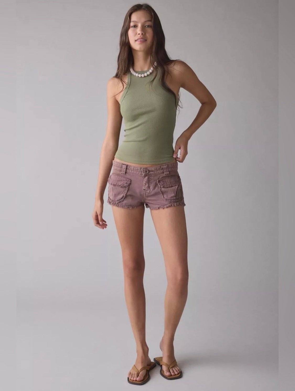 NWT BDG Off-Duty Ribbed High-Neck Tank Top • Green • Size: Medium