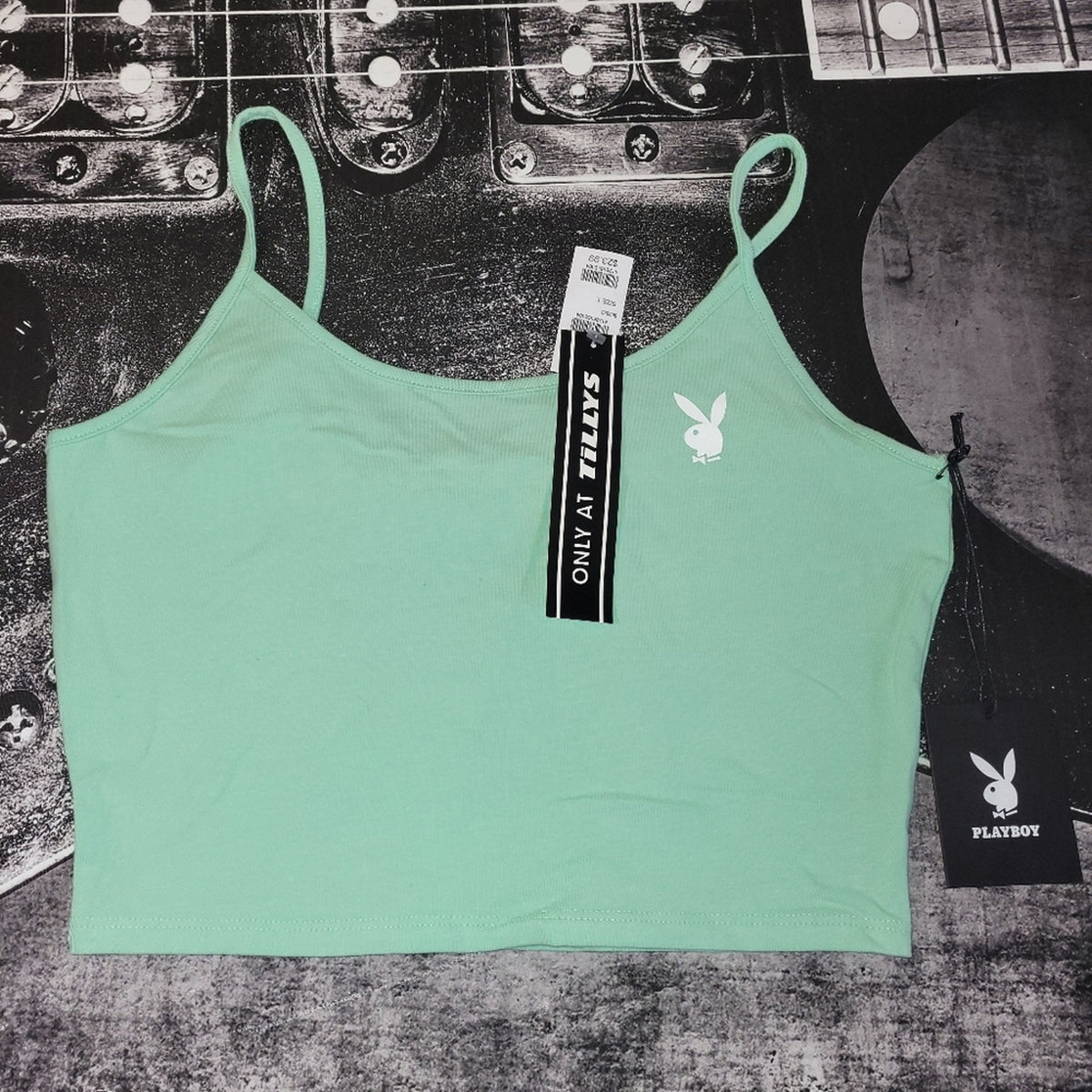 Playboy x Tilly's Crop Cami Tank Top • Mint Green • Size Large • NWT