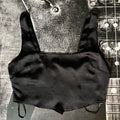 Forever 21 Satin Crop Camisole Top • Black • Size Medium • NWT