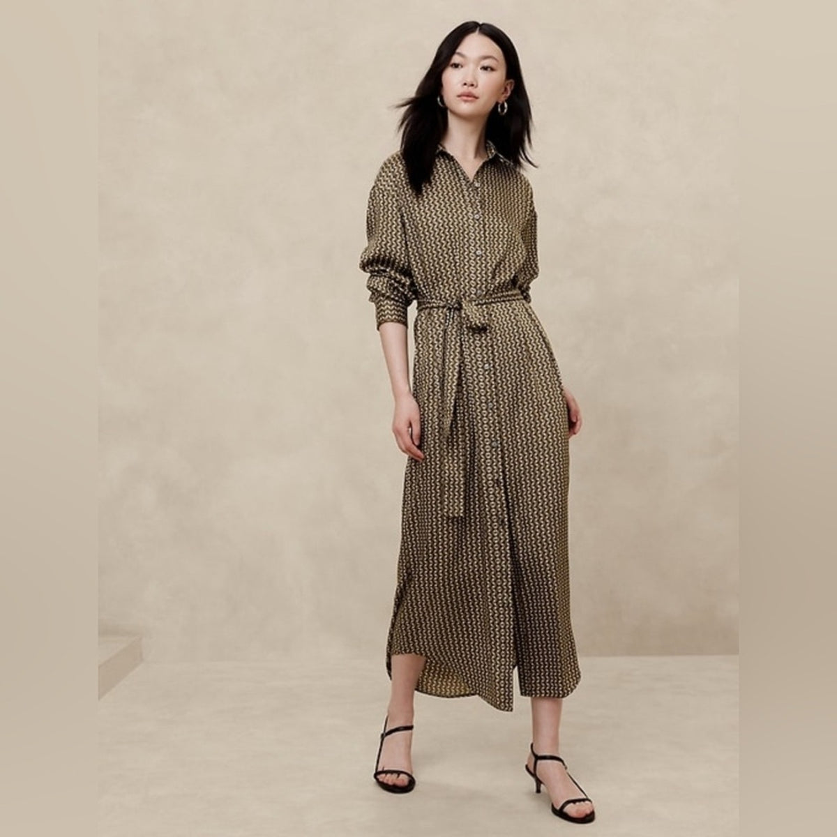 NWT Banana Republic Tie-Waist Maxi Shirt Dress • Size Small