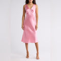 NWT bebe Blush Pink Satin Midi Dress • Size Medium
