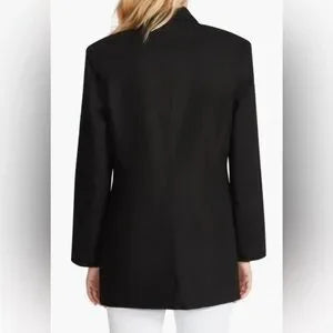 Steve Madden Double Breasted Linen Blazer • Black • Size Medium • NWT