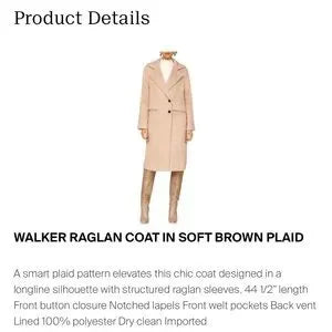 NWT Avec Les Filles Walker Raglan Coat • Size Large
