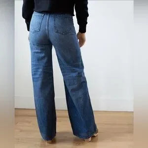Edwin Iris Palazzo High-Rise Wide-Leg Jeans • Milton Wash • Size 32 • NWT