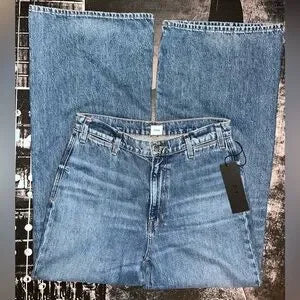 Edwin Iris Palazzo High-Rise Wide-Leg Jeans • Milton Wash • Size 32 • NWT