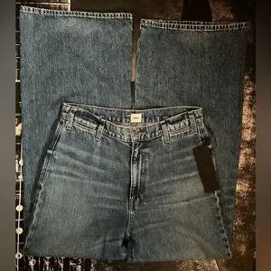 Edwin Iris Palazzo High-Rise Wide-Leg Jeans • Milton Wash • Size 32 • NWT