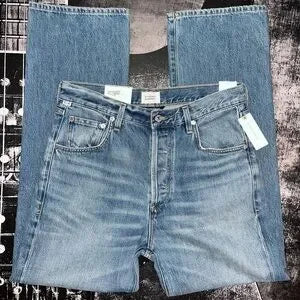 Citizens of Humanity Baretta Relaxed Straight Jeans • Size 28 • Medium Indigo • NWT