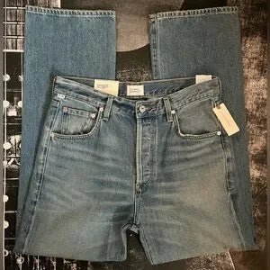 Citizens of Humanity Baretta Relaxed Straight Jeans • Size 28 • Medium Indigo • NWT