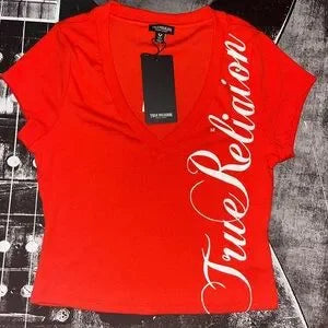 NWT True Religion Joey Flare Jeans & Crop Tee 2-Piece Set • Dark Wash • Size 30