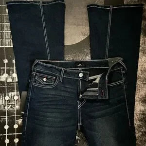 NWT True Religion Joey Flare Jeans & Crop Tee 2-Piece Set • Dark Wash • Size 30