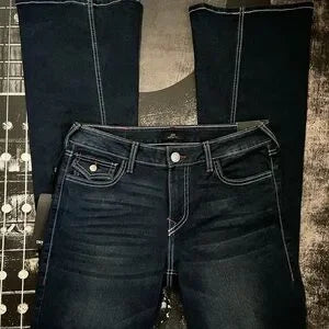 NWT True Religion Joey Flare Jeans & Crop Tee 2-Piece Set • Dark Wash • Size 30