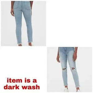 Gap High Rise True Skinny Ankle Jeans • Medium Dark Blue Wash • Size 28 • NWT