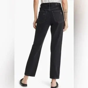 Rails Inked Distress Atwater Relaxed Straight-Leg Jeans • Black • Size 29 • NWT