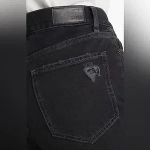 Rails Inked Distress Atwater Relaxed Straight-Leg Jeans • Black • Size 29 • NWT