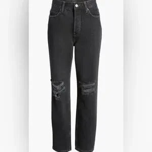 Rails Inked Distress Atwater Relaxed Straight-Leg Jeans • Black • Size 29 • NWT