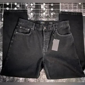 Rails Inked Distress Atwater Relaxed Straight-Leg Jeans • Black • Size 29 • NWT