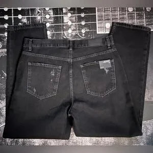 Rails Inked Distress Atwater Relaxed Straight-Leg Jeans • Black • Size 29 • NWT