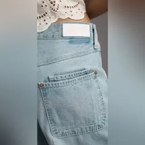 RE/DONE Painter High-Rise Wide-Leg Jeans • Faded Artisan Wash • Size 31 • NWT