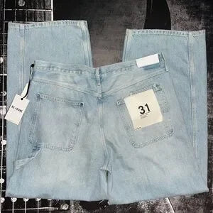RE/DONE Painter High-Rise Wide-Leg Jeans • Faded Artisan Wash • Size 31 • NWT