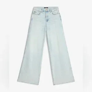 7 for All Mankind Luxe Vintage Lotta High-Rise Wide-Leg Jeans • Maui Light Wash • Size 31 • NWT
