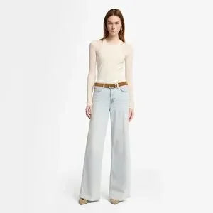 7 for All Mankind Luxe Vintage Lotta High-Rise Wide-Leg Jeans • Maui Light Wash • Size 31 • NWT