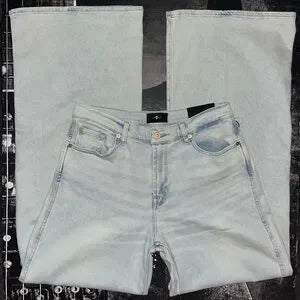7 for All Mankind Luxe Vintage Lotta High-Rise Wide-Leg Jeans • Maui Light Wash • Size 31 • NWT