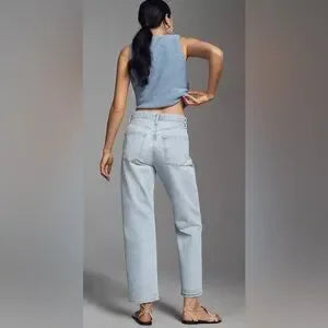 AGOLDE 90's Crop Mid-Rise Loose Straight Jeans • Segment Light Wash • Size 31 • NWT
