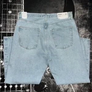 AGOLDE 90's Crop Mid-Rise Loose Straight Jeans • Segment Light Wash • Size 31 • NWT