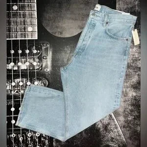 AGOLDE 90's Crop Mid-Rise Loose Straight Jeans • Segment Light Wash • Size 31 • NWT