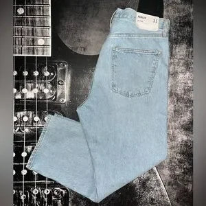 AGOLDE 90's Crop Mid-Rise Loose Straight Jeans • Segment Light Wash • Size 31 • NWT