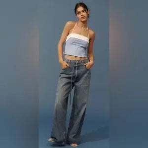 AGOLDE Emmi High-Rise Wide-Leg Jeans in Intuition • Size 32 • NWT