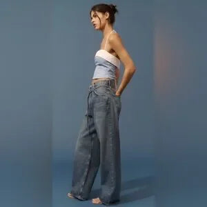 AGOLDE Emmi High-Rise Wide-Leg Jeans in Intuition • Size 32 • NWT