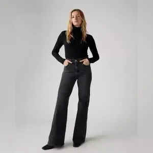 Levi's Ribcage Bell Jeans • On The Town Black • Size 32 x 32 • NWT