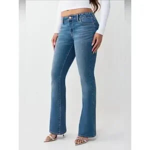 True Religion 2-Piece Outfit | Pink Rhinestone Zip Hoodie (M) + Bootcut Jeans (29) | New