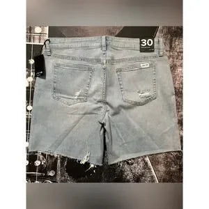 Joe's Jeans Mid-Rise Raw Edge Easy Bermuda Shorts • Light Blue Wash • Size 30 • NWT