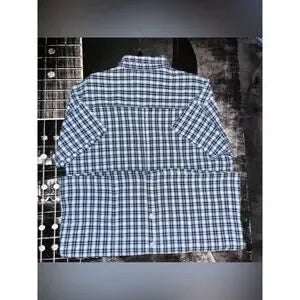 NWT Max Studio London Navy Check Plaid Button-Down Dress • Size Large