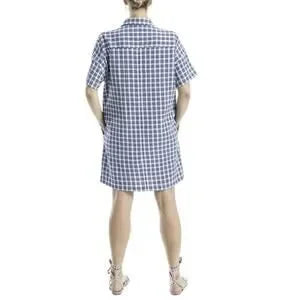 NWT Max Studio London Navy Check Plaid Button-Down Dress • Size Large