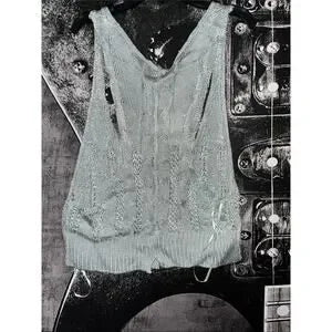 Free People The Vest of Us Crop Sweater Vest • Pale Aqua • Size Medium • NWT