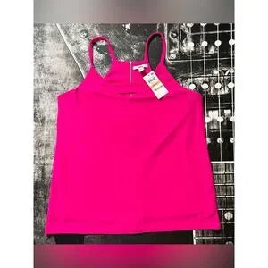 NWT Bar III Galaxy Chic Spaghetti Strap Camisole Top • Bold Pink • Size Small