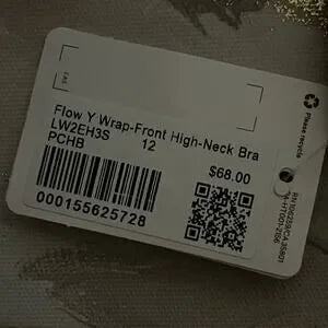 Lululemon Flow Y Wrap-Front High-Neck Bra • Peach Bellini • Size 12 • NWT