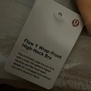Lululemon Flow Y Wrap-Front High-Neck Bra • Peach Bellini • Size 12 • NWT