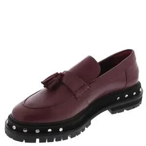 Free People Tassel Lug Sole Loafer | Burgundy | Size 8.5 | New