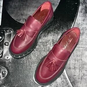 Free People Tassel Lug Sole Loafer | Burgundy | Size 8.5 | New