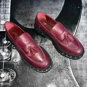 Free People Tassel Lug Sole Loafer | Burgundy | Size 8.5 | New