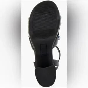 Kenneth Cole Reeva Studded Black Patent Platform Sandal, Women's US 8.5
