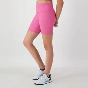NWT Champion Soft Touch High-Waist Ribbed Bike Shorts • Phlox Pink • Size Medium