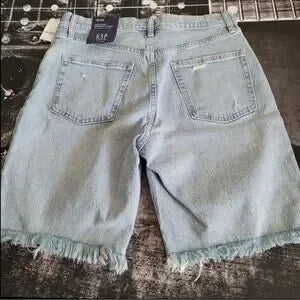 GAP Distressed Denim Bermuda Shorts | Light Wash | NWT