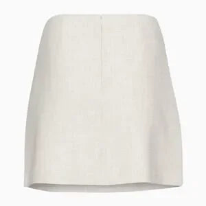 Wilfred Cream Linen-Blend A-Line Mini Skirt | Size 12 | NWT